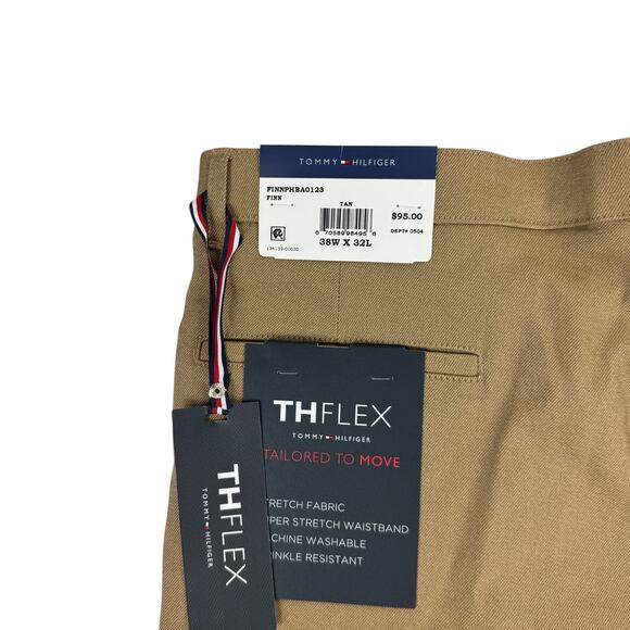 Tommy Hilfiger Mens TH Flex Finn Modern Fit Twill Pants Tan Brown 38x32 - Picture 3 of 4